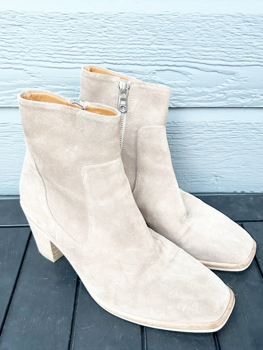 Rag & Bone Suede Block Heeled Chuncky Booties - Sz EU 36.5
